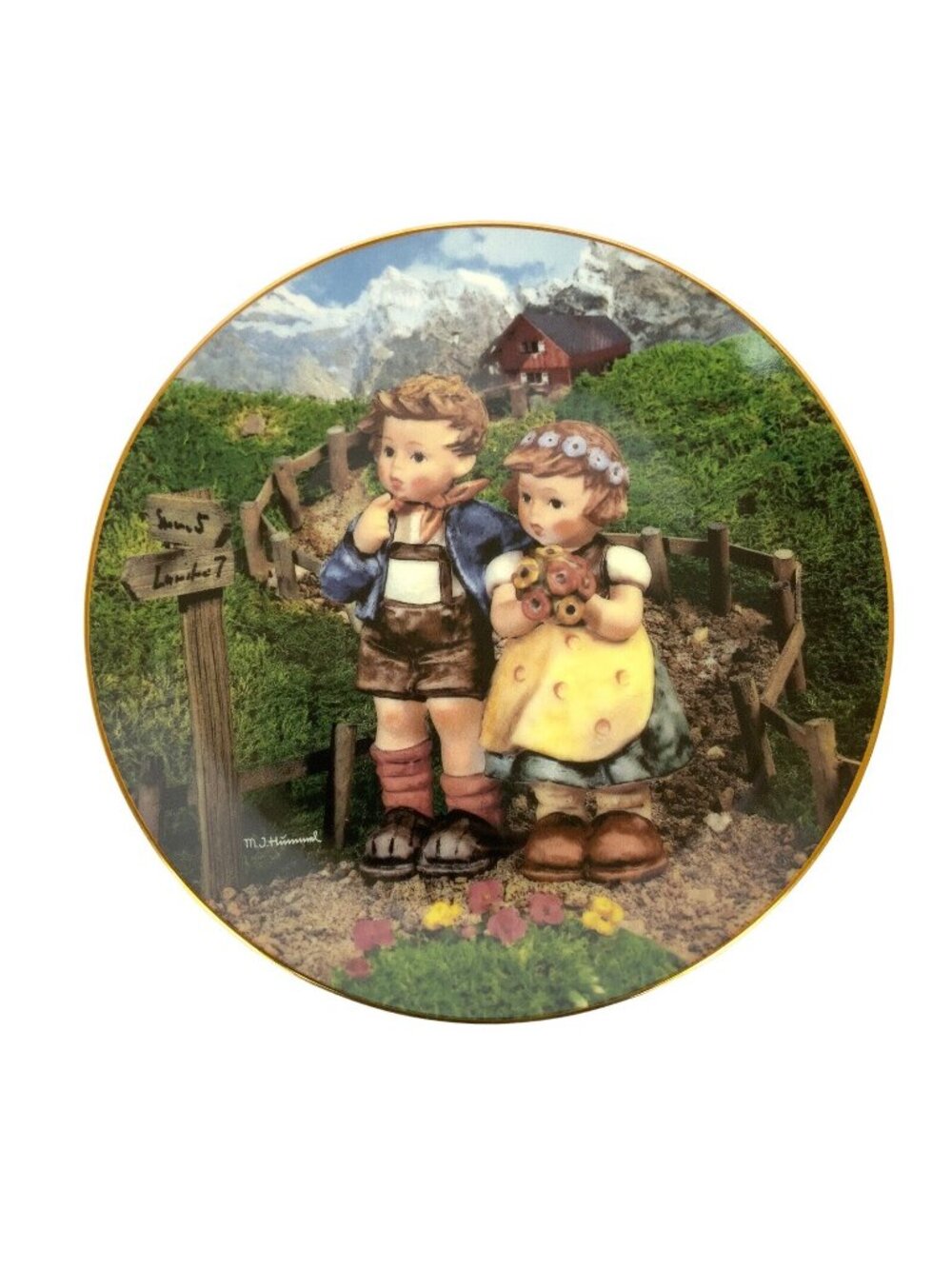 MJ Hummel Country Crossroads Collector Plate Danbury Mint Little Companions 1992